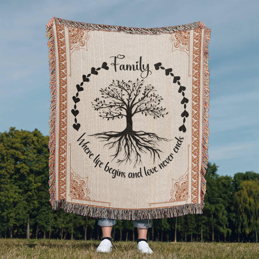 Family Roots, Celtic Tree Woven Blanket